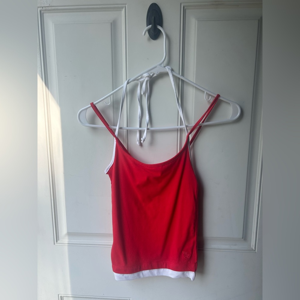 Urban Outfitters Red Camisole with White Straps